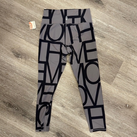 Free Movement Women’s Gray and Black Leggings Never Better Logo Leggings - Picture 4 of 5